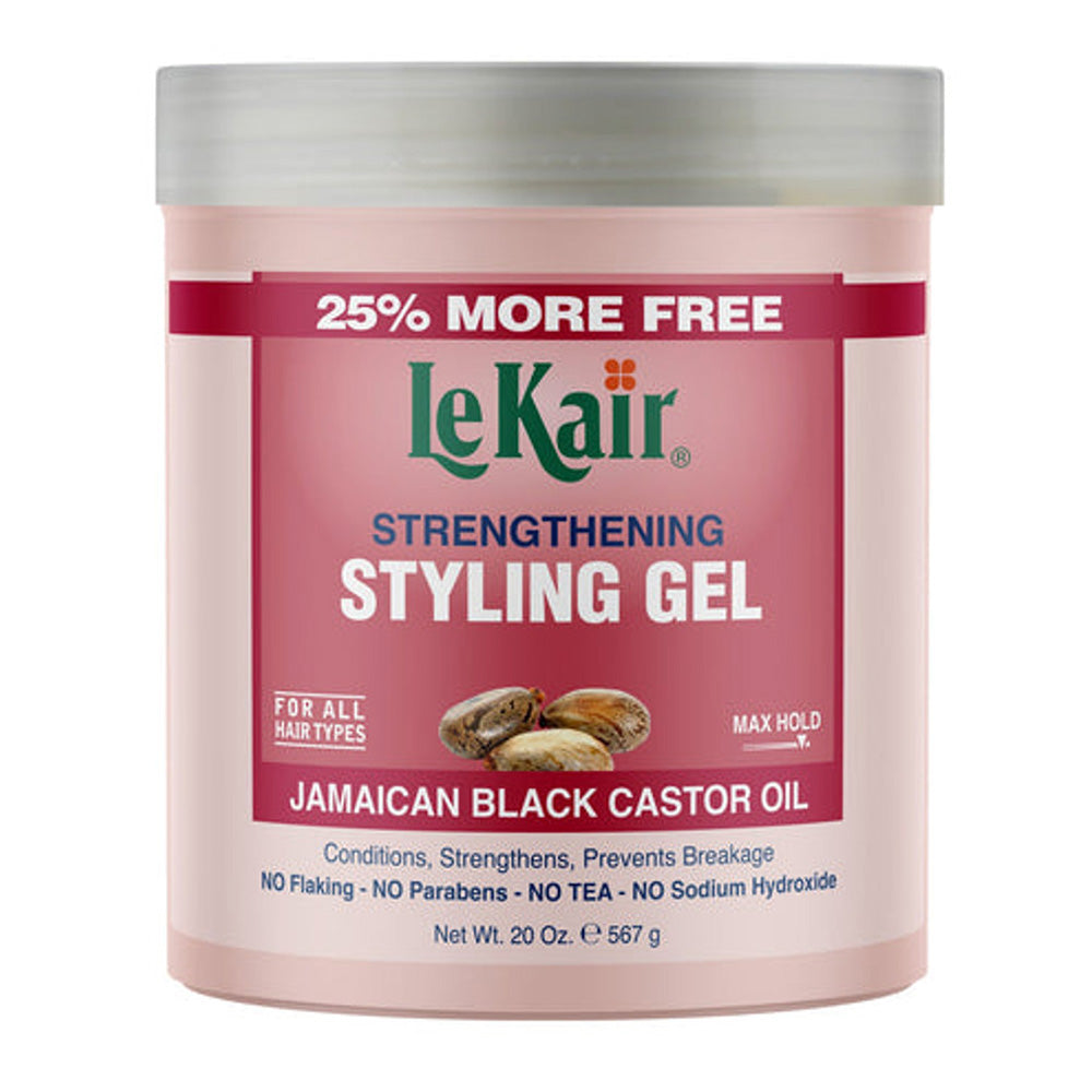 Lekair Strengthening Hair Styling Gel with Jamaican Black Castor Oil 20Oz (567g)